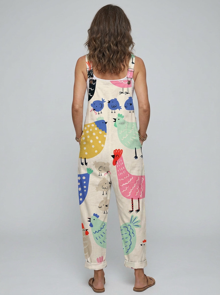 Eilis - Mono estampado con divertidas gallinas
