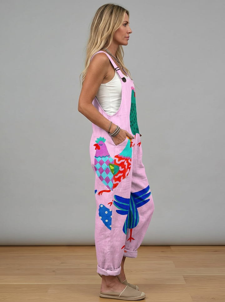 Eabha - Mono estampado con gallinas folk