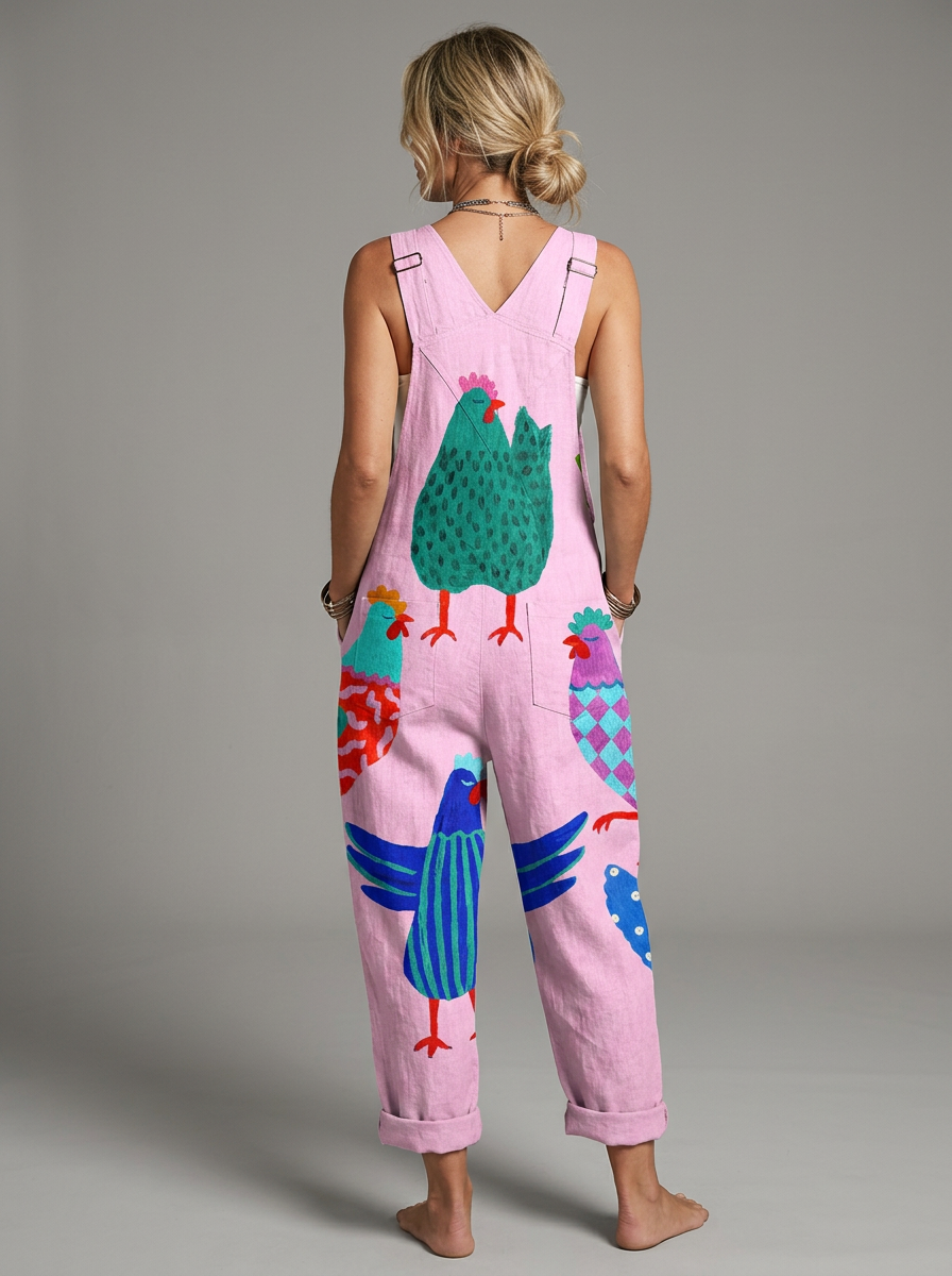 Eabha - Mono estampado con gallinas folk