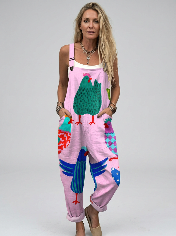 Eabha - Mono estampado con gallinas folk